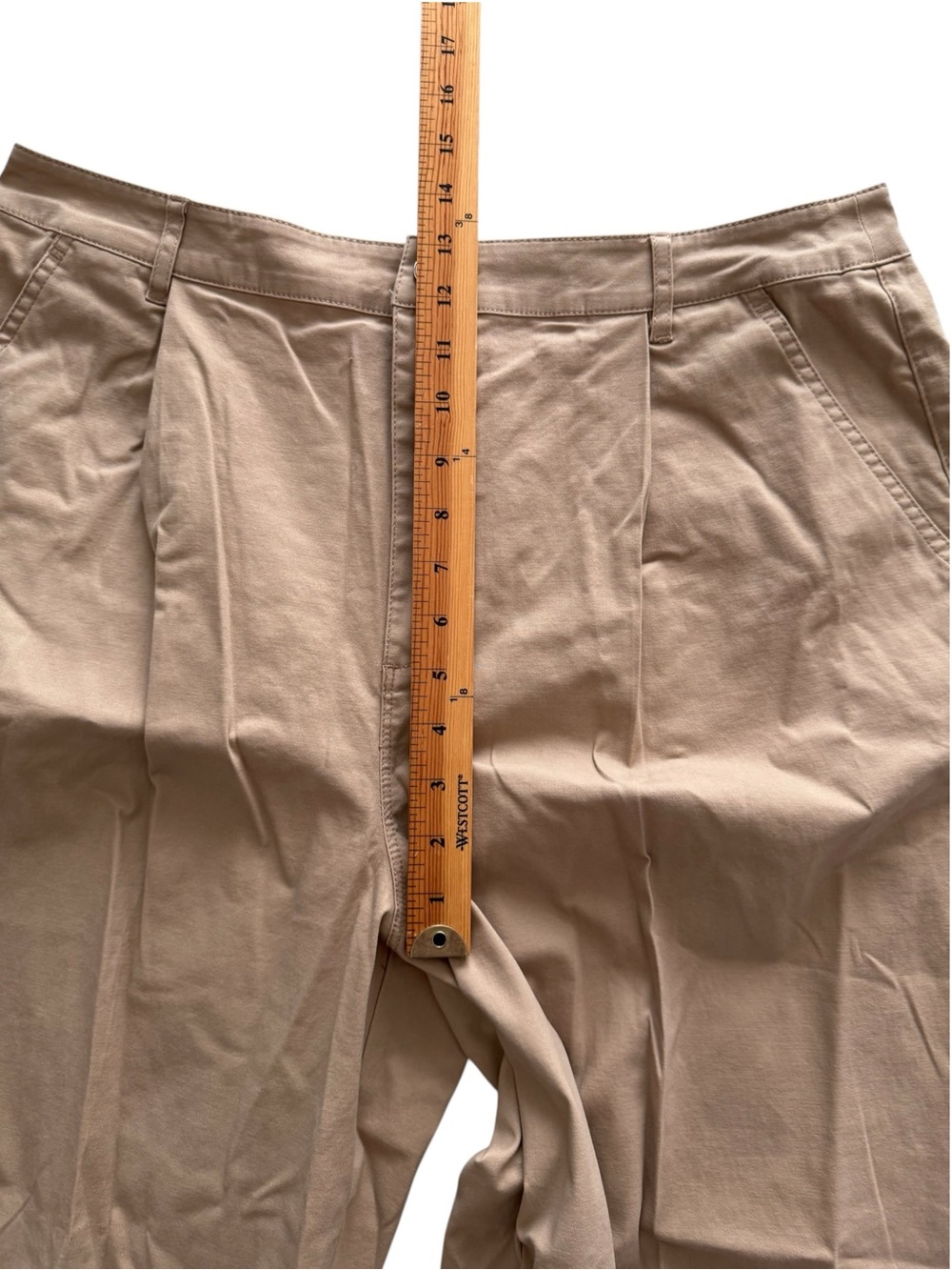 NWT ASOS Design | Women’s Tan Pleated Chino Trousers | Size 12 - Picture 4 of 6